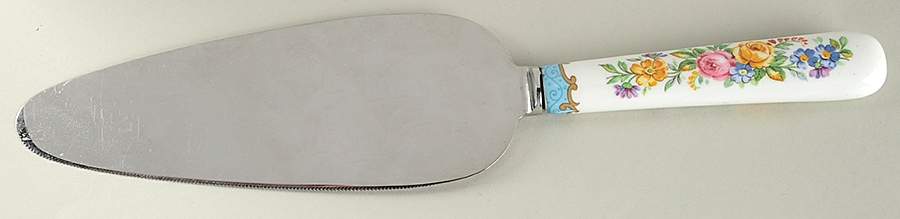 Lyric Tunis Blue (Embossed Line Rim) Pie & Cake Server with Stainless Blade by Crown Staffordshire-1
