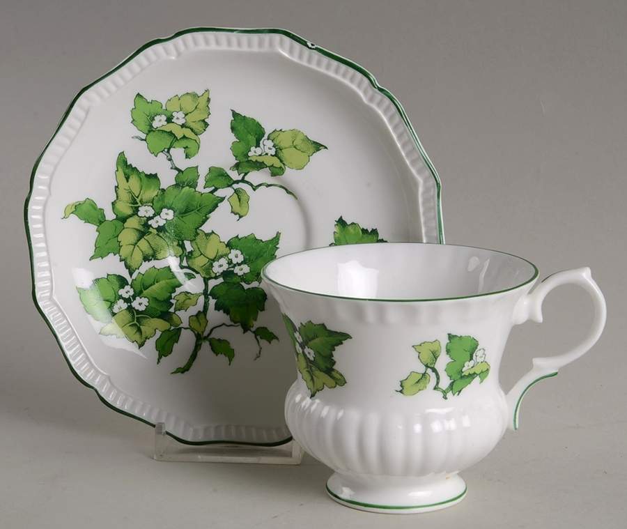 Salisbury Footed Cup & Saucer Set by Crown Staffordshire-1