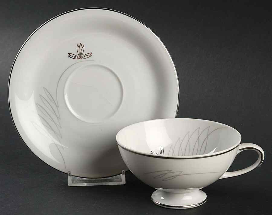 Lido Footed Cup & Saucer Set by Crown Royal-1