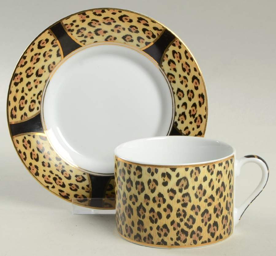 Amazonian Jaguar Flat Cup & Saucer Set by Lynn Chase-1