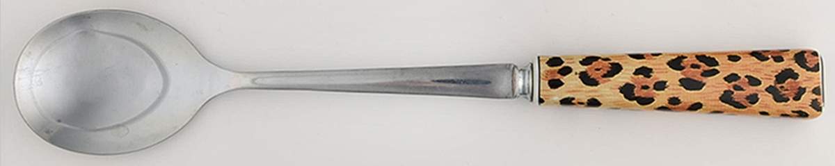 Amazonian Jaguar Salad Serving Spoon with Stainless Bowl by Lynn Chase-1