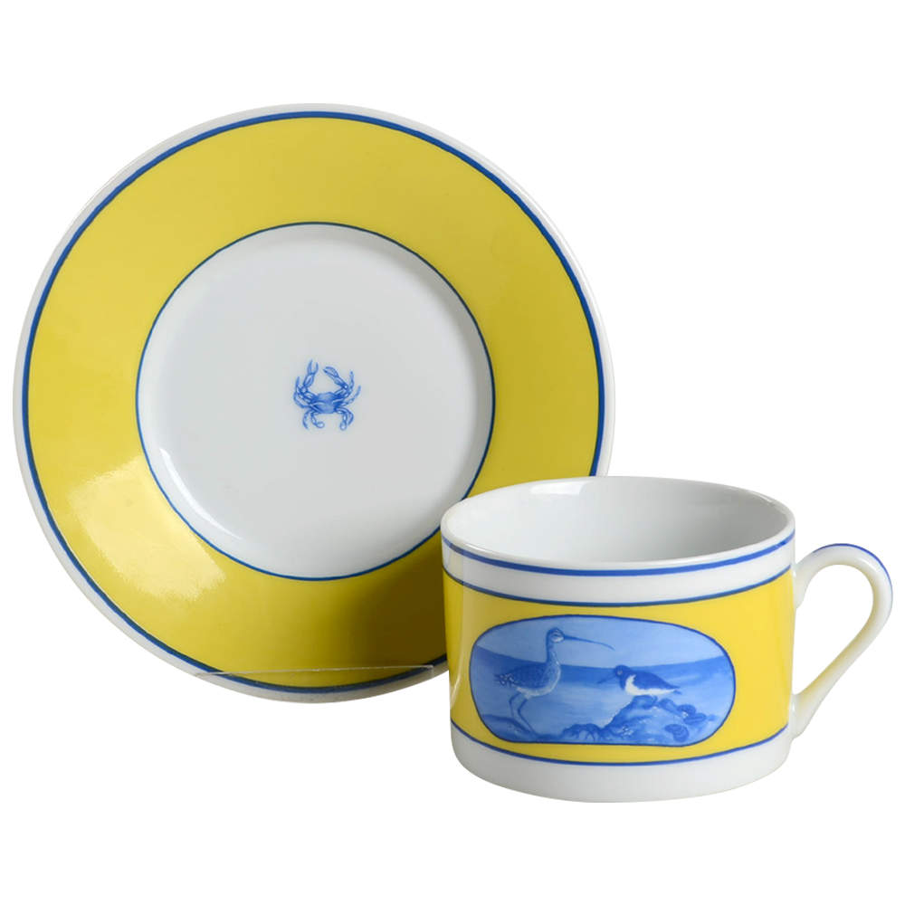 Costa Azzurra Flat Cup & Saucer Set by Lynn Chase-1