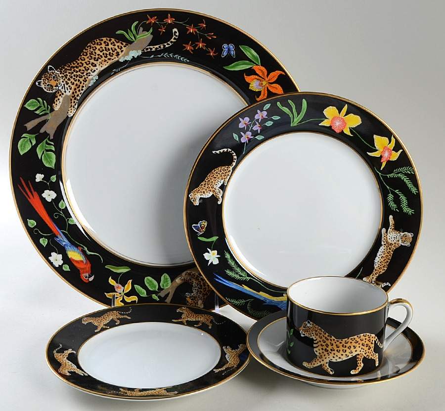 Jaguar Jungle 5 Piece Place Setting by Lynn Chase-1
