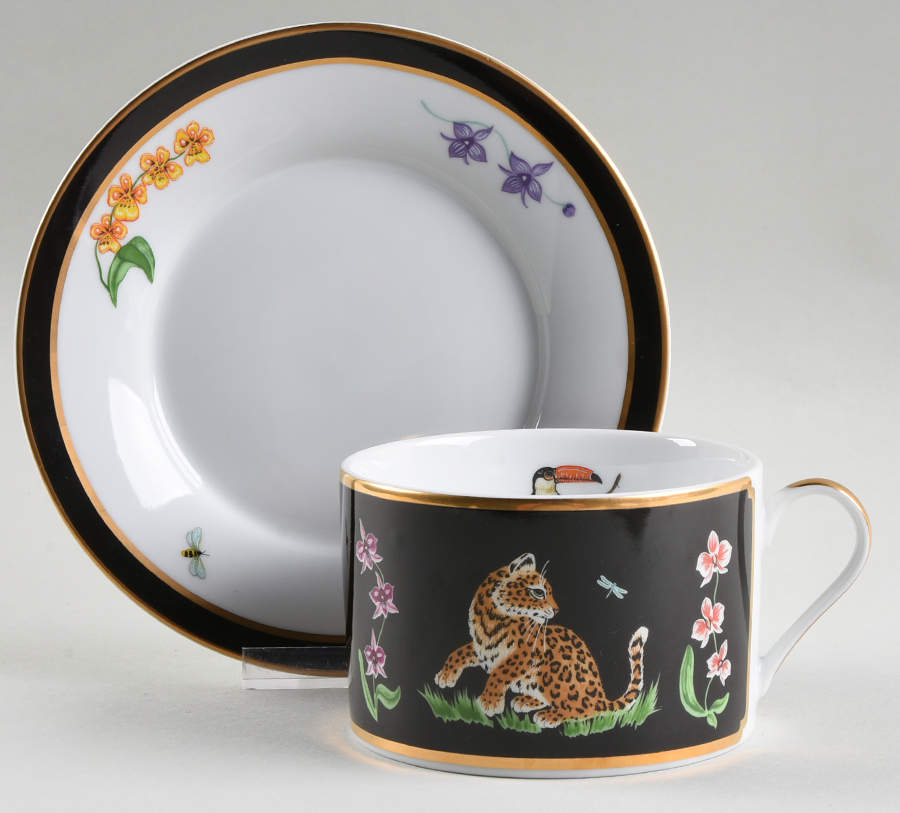 Jaguar Jungle Breakfast Cup & Saucer Set by Lynn Chase-1