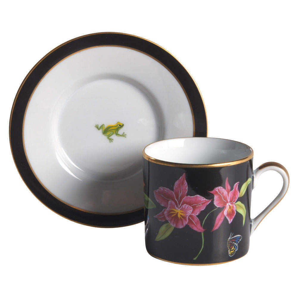 Jaguar Jungle Flat Demitasse Cup & Saucer Set by Lynn Chase-1