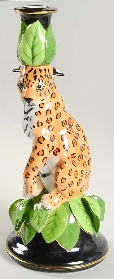 Jaguar Jungle Figural Candlestick by Lynn Chase-1