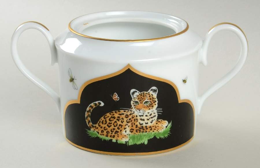 Jaguar Jungle Sugar Bowl No Lid by Lynn Chase-1