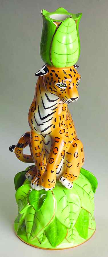 Jaguar Jungle Figural Candlestick by Lynn Chase-1