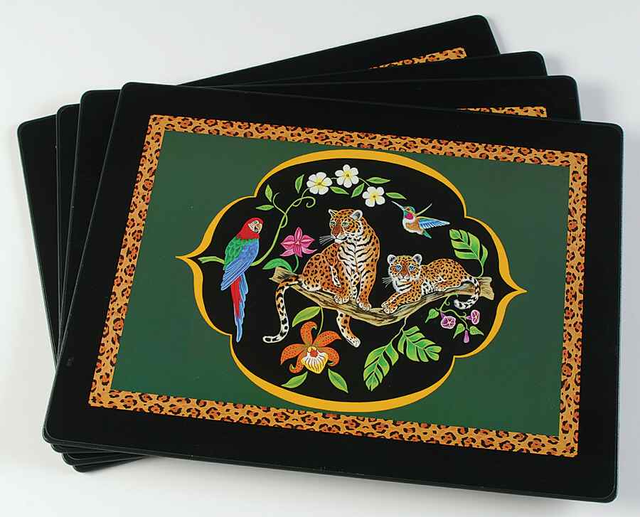 Jaguar Jungle Placemat Set - Set of 4 by Lynn Chase-1