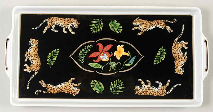 Jaguar Jungle Rectangular Tray by Lynn Chase-1