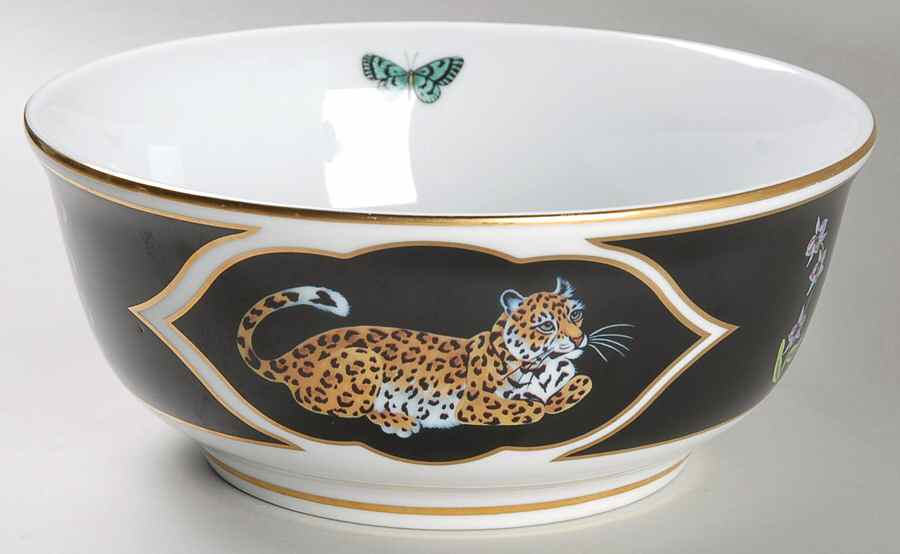 Jaguar Jungle 8" Round Vegetable Bowl by Lynn Chase-1