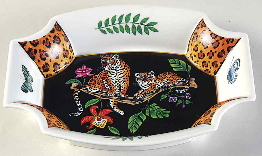 Jaguar Jungle 8" Octagonal Tray by Lynn Chase-1