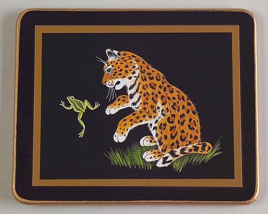Jaguar Jungle Wood Coaster by Lynn Chase-1