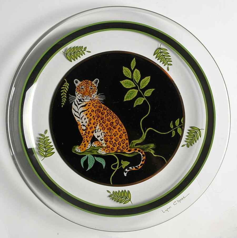 Jaguar Jungle Glassware Dessert Plate by Lynn Chase-1