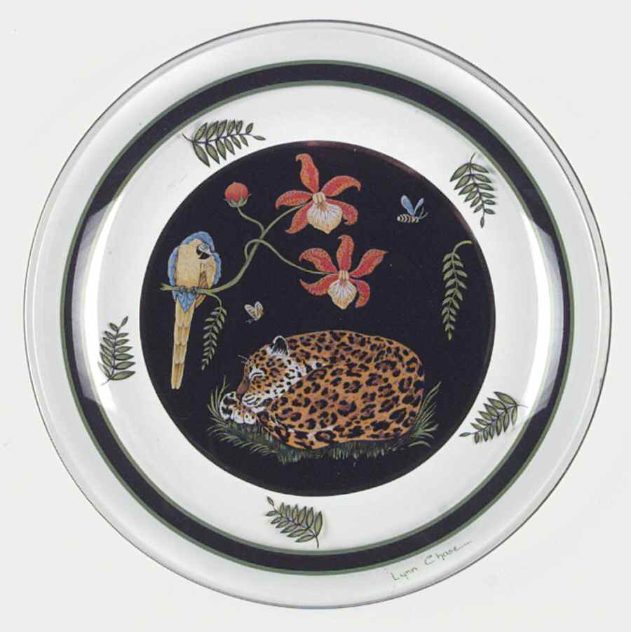 Jaguar Jungle Glassware Dessert Plate by Lynn Chase-1