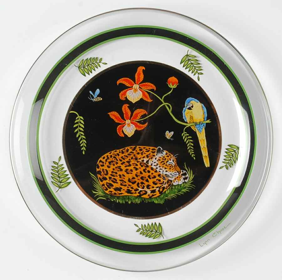 Jaguar Jungle Glassware Dessert Plate by Lynn Chase-1