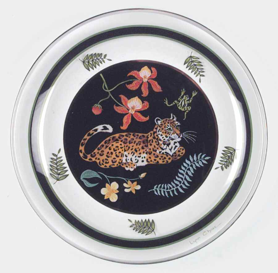 Jaguar Jungle Glassware Dessert Plate by Lynn Chase-1
