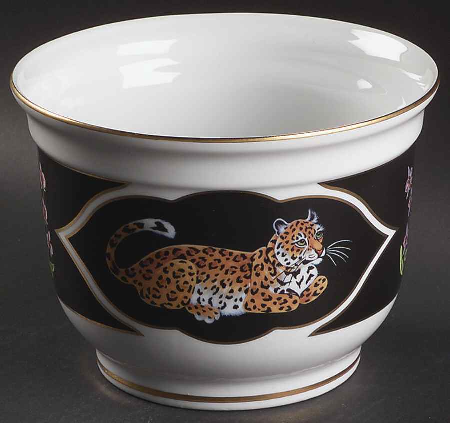Jaguar Jungle Medium Cachepot by Lynn Chase-1