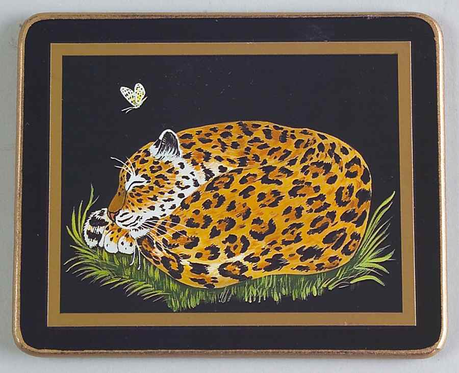 Jaguar Jungle Wood Coaster by Lynn Chase-1