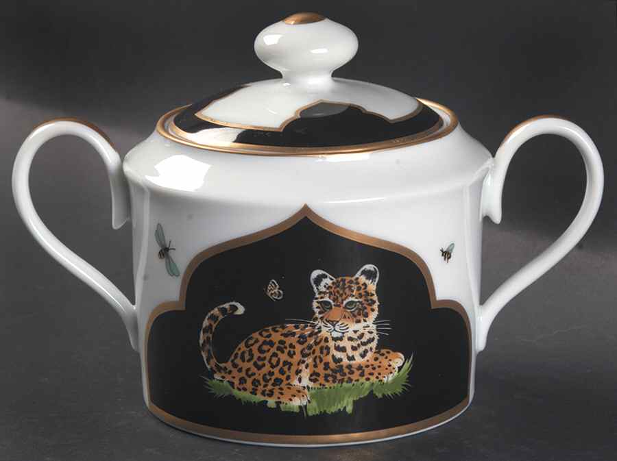 Jaguar Jungle Sugar Bowl & Lid by Lynn Chase-1
