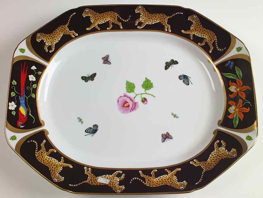Jaguar Jungle 16" Octagonal Serving Platter by Lynn Chase-1