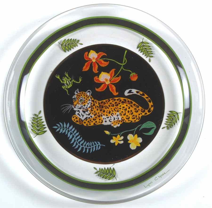 Jaguar Jungle Glassware Dessert Plate by Lynn Chase-1