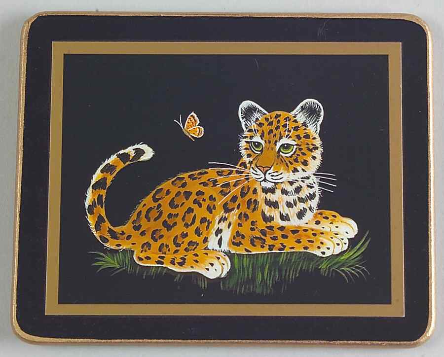 Jaguar Jungle Wood Coaster by Lynn Chase-1