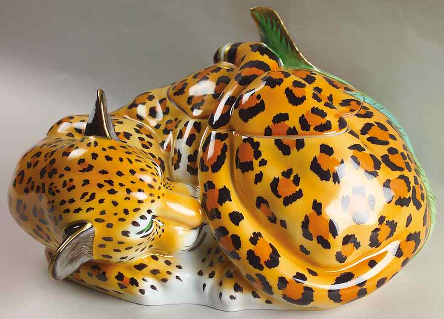 Jaguar Jungle Figural Tureen & Lid by Lynn Chase-1