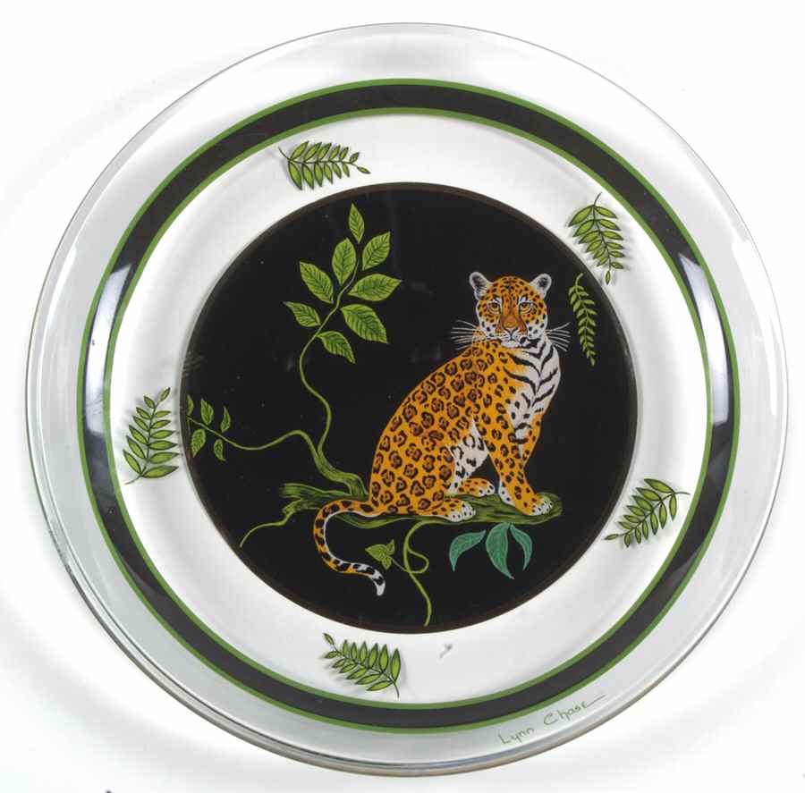 Jaguar Jungle Glassware Dessert Plate by Lynn Chase-1