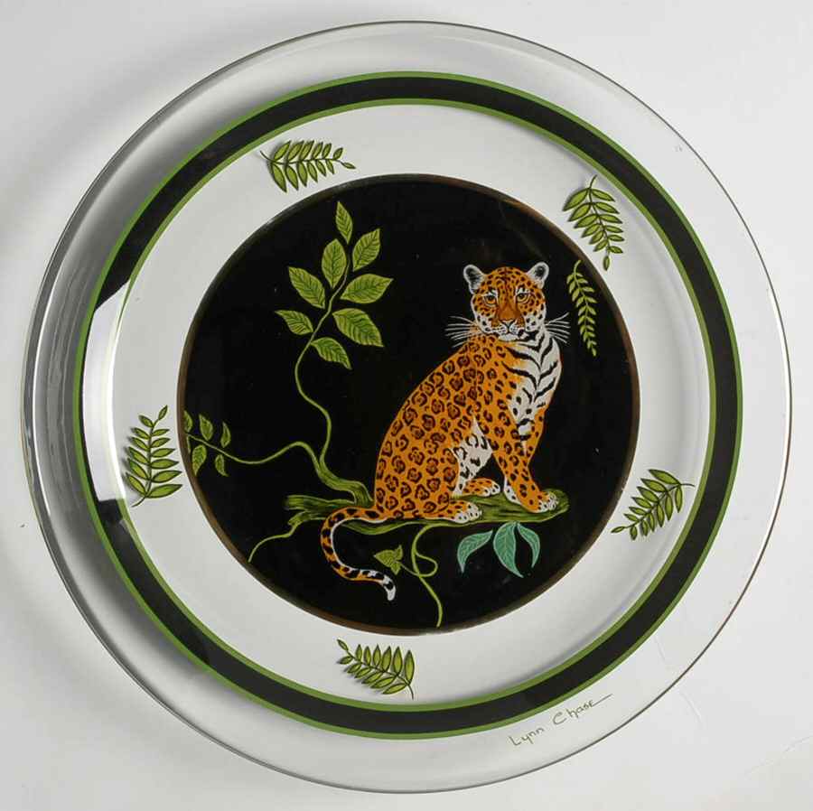 Jaguar Jungle Glassware Dessert Plate by Lynn Chase-1