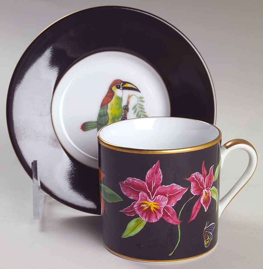 Jaguar Jungle Flat Demitasse Cup & Saucer Set by Lynn Chase-1