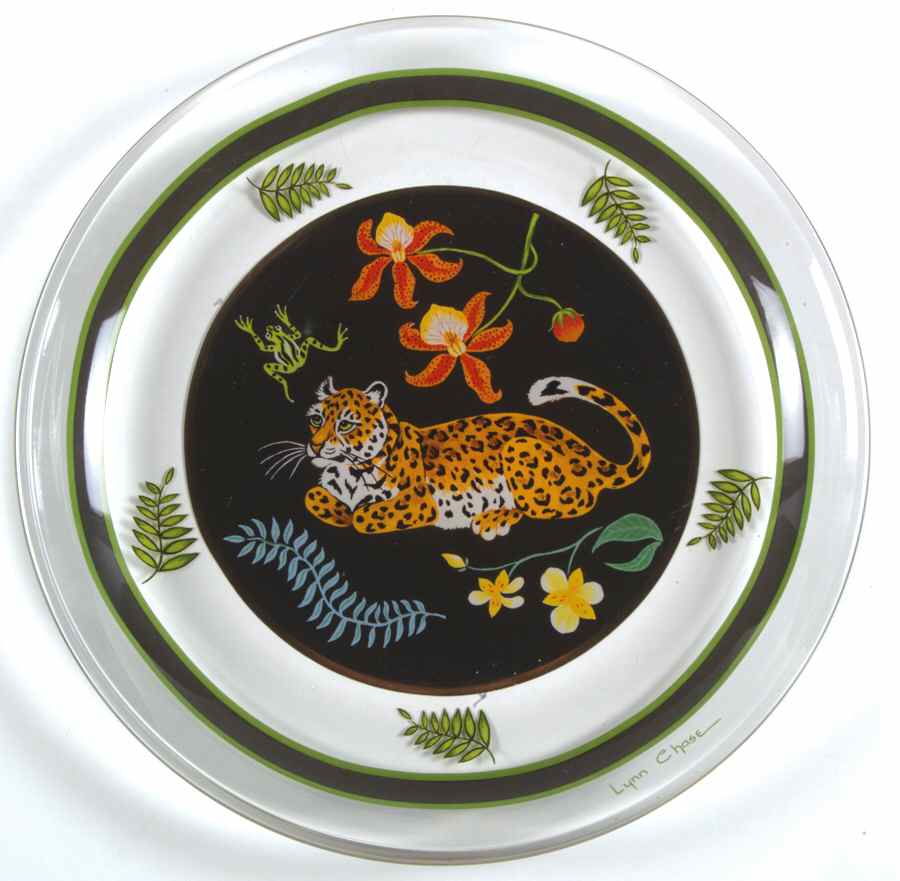 Jaguar Jungle Glassware Dessert Plate by Lynn Chase-1