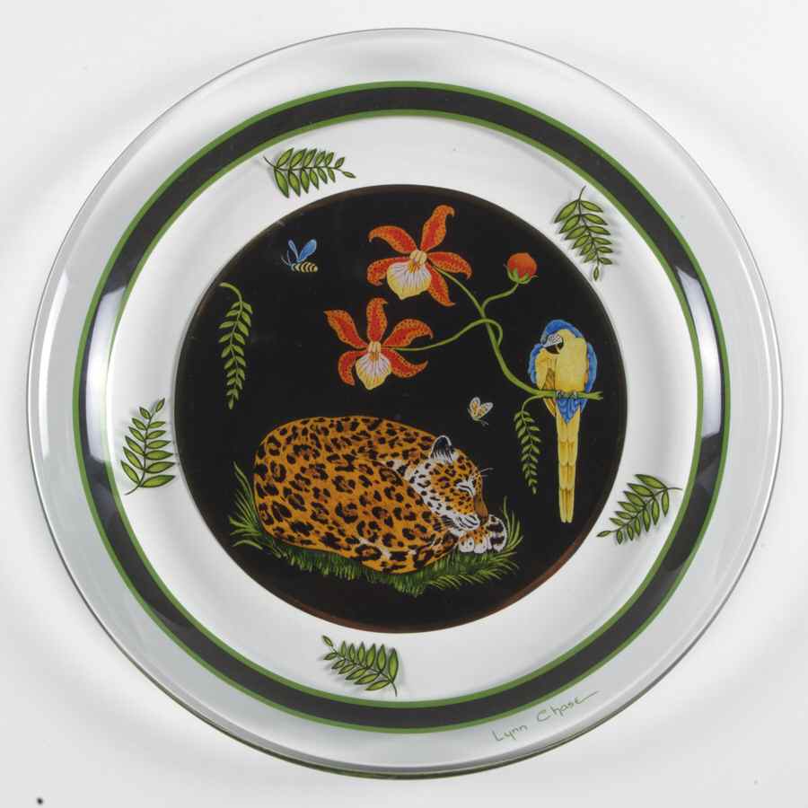 Jaguar Jungle Glassware Dessert Plate by Lynn Chase-1