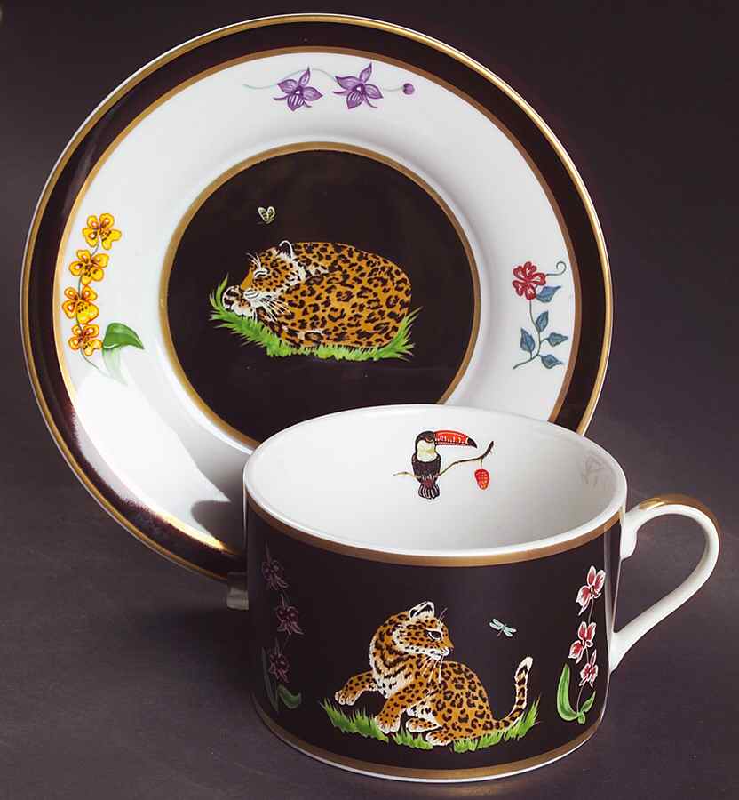 Jaguar Jungle Breakfast Cup & Saucer Set by Lynn Chase-1