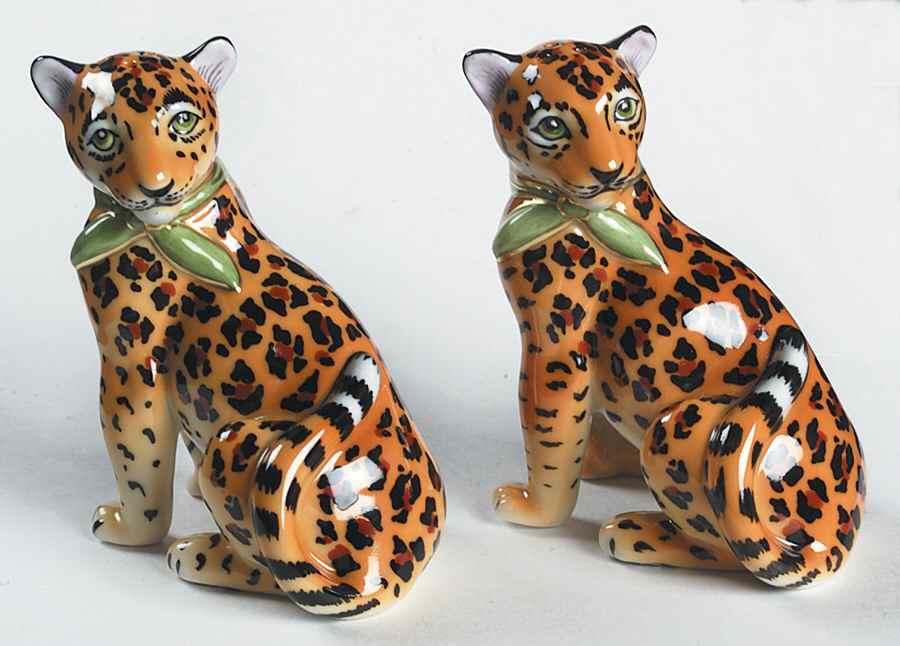 Jaguar Jungle Figural Salt & Pepper Set by Lynn Chase-1