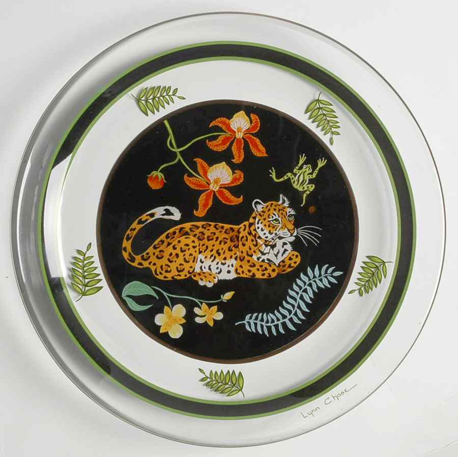 Jaguar Jungle Glassware Dessert Plate by Lynn Chase-1
