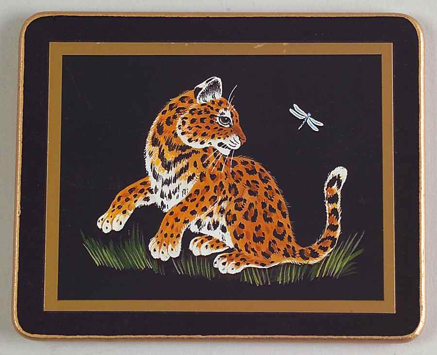 Jaguar Jungle Wood Coaster by Lynn Chase-1