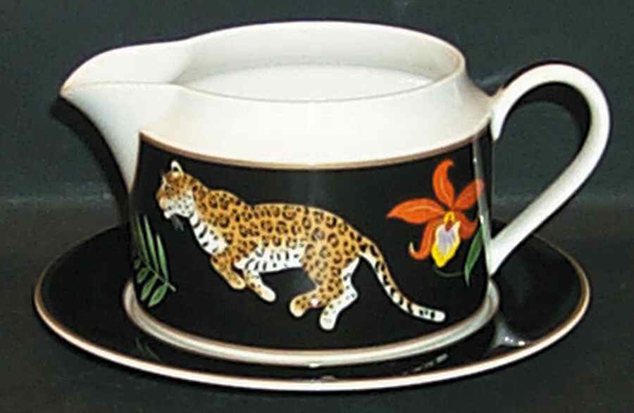 Jaguar Jungle Gravy Boat & Underplate by Lynn Chase-1