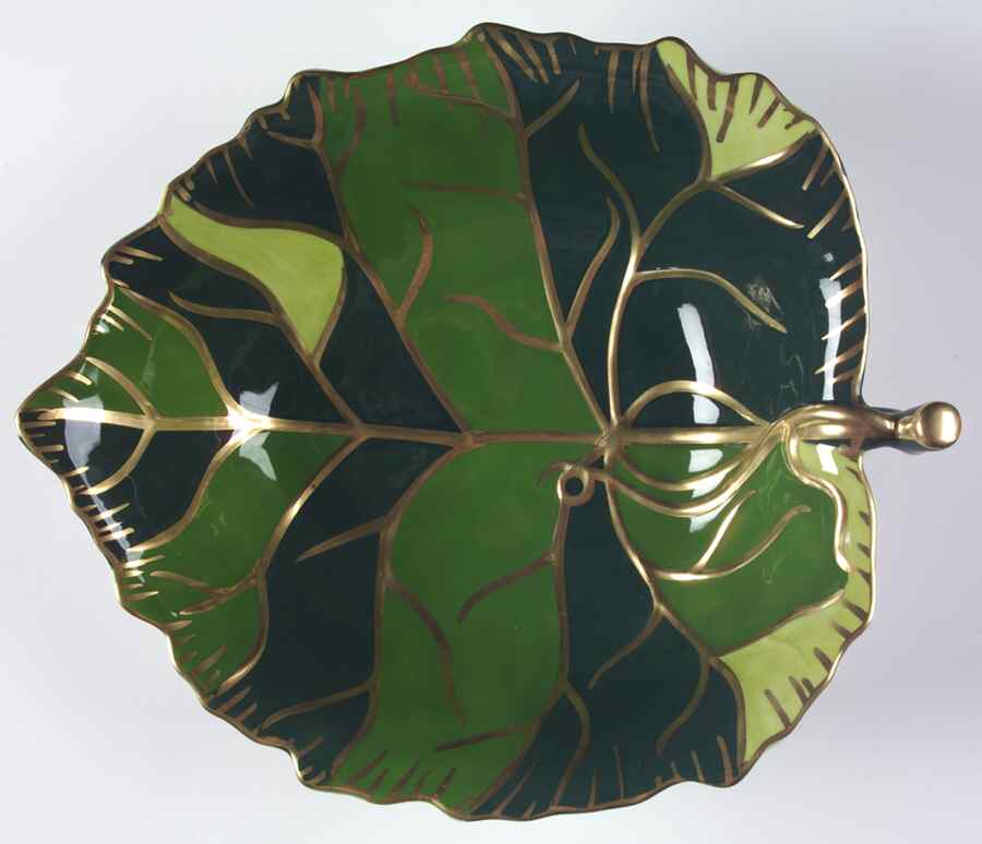 Jaguar Jungle 13" Leaf Bowl by Lynn Chase-1