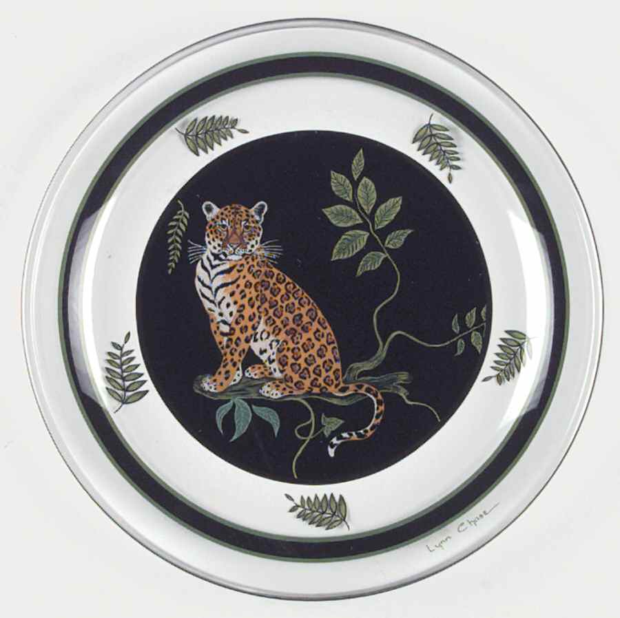Jaguar Jungle Glassware Dessert Plate by Lynn Chase-1