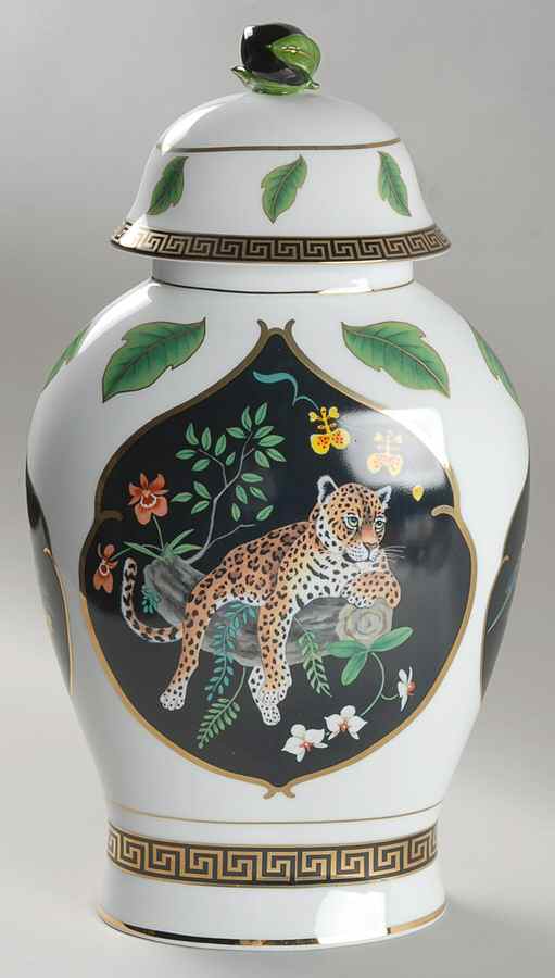 Jaguar Jungle Large Ginger Jar & Lid by Lynn Chase-1