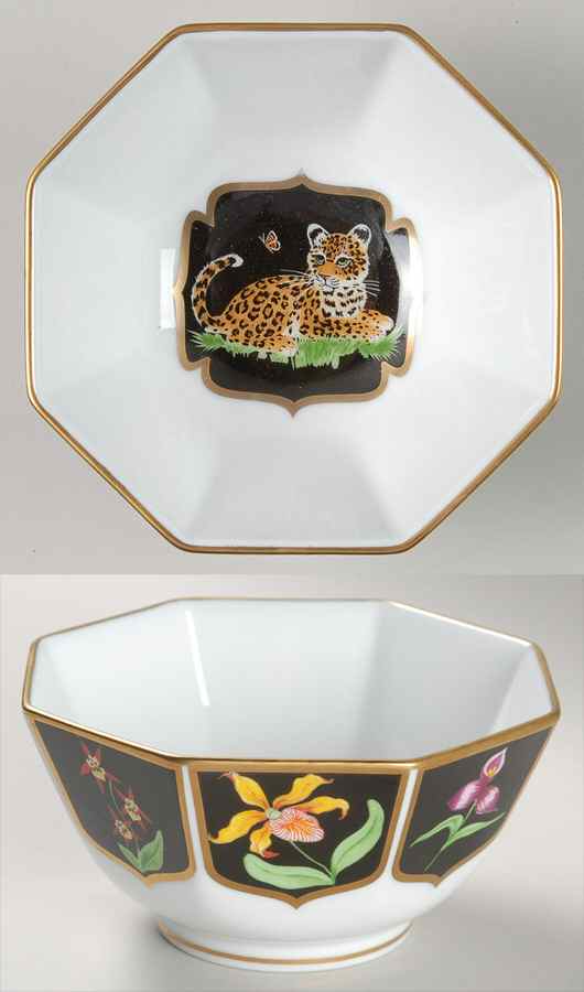 Jaguar Jungle 5" Octagonal Vegetable Bowl by Lynn Chase-1