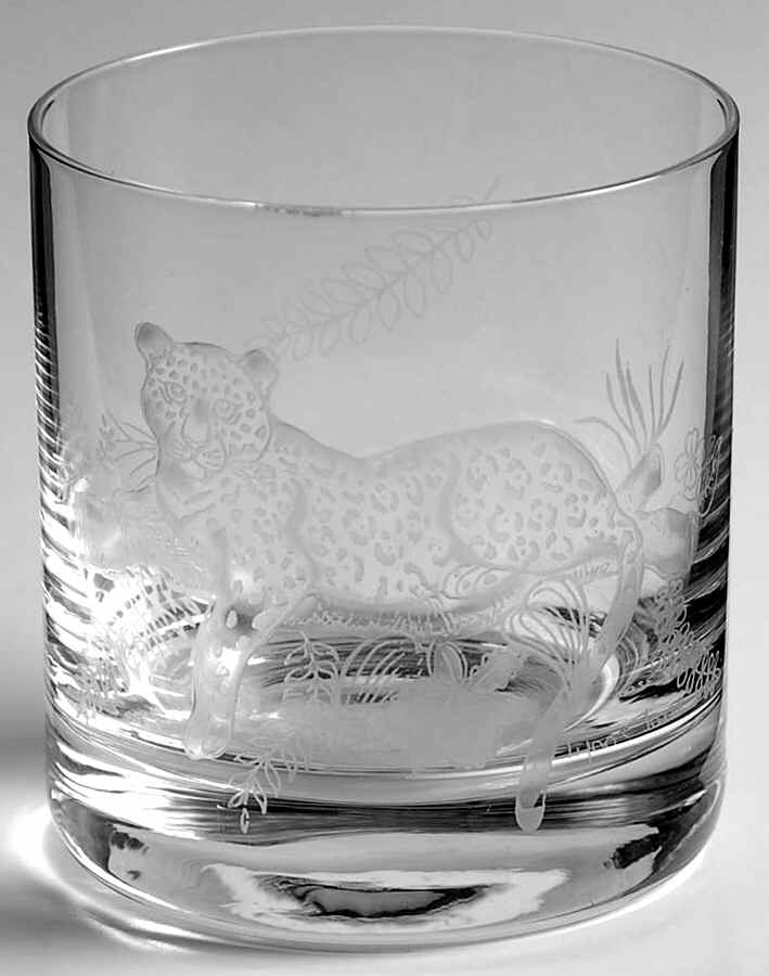 Jaguar Jungle Glassware Double Old Fashioned by Lynn Chase-1