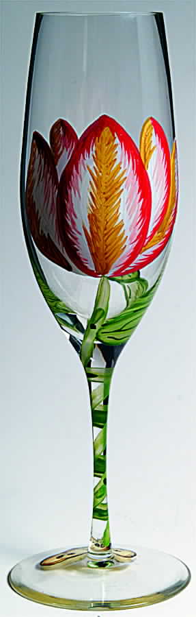 Jardin Des Tulipes Glassware Champagne Flute by Lynn Chase-1