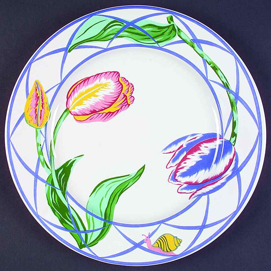 Jardin Des Tulipes 12" Chop Plate (Round Platter) by Lynn Chase-1
