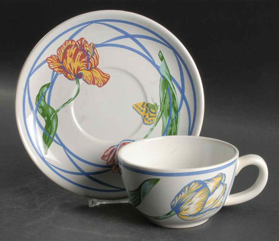 Jardin Des Tulipes Breakfast Cup & Saucer Set by Lynn Chase-1