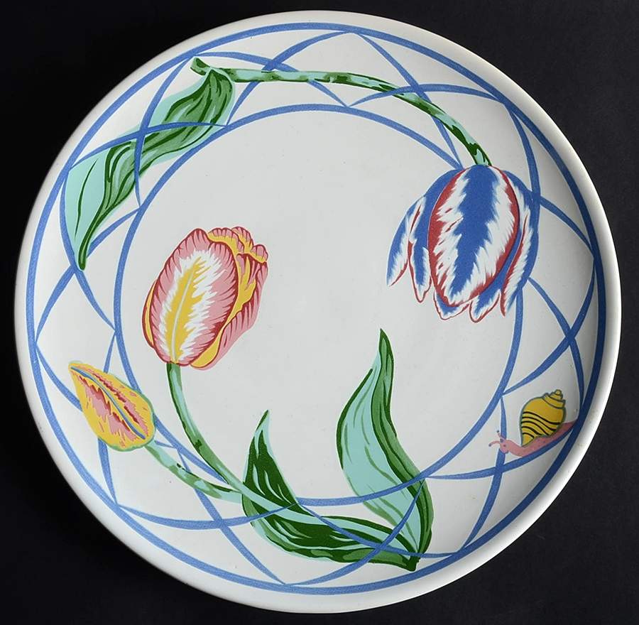 Jardin Des Tulipes 12" Chop Plate (Round Platter) by Lynn Chase-1