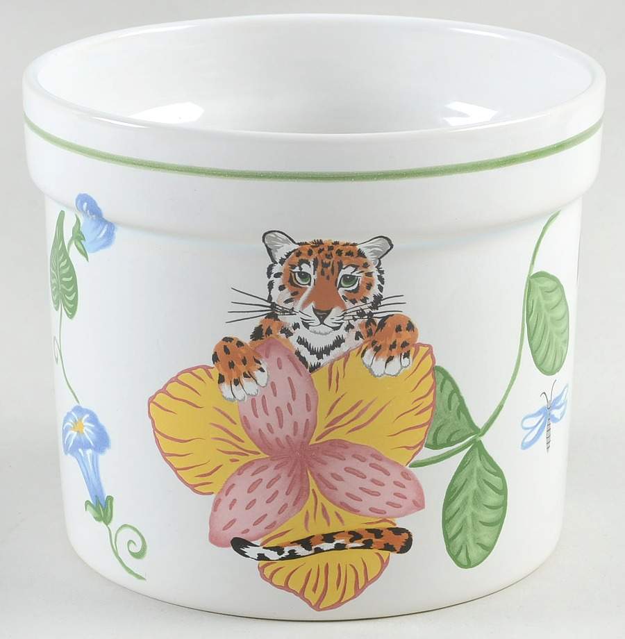 Jungle Flowers Small Cachepot by Lynn Chase-1