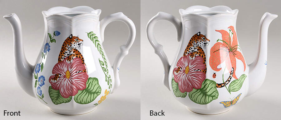 Jungle Flowers Coffee Pot No Lid by Lynn Chase-1
