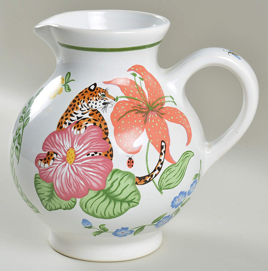 Jungle Flowers 80 Oz Pitcher by Lynn Chase-1